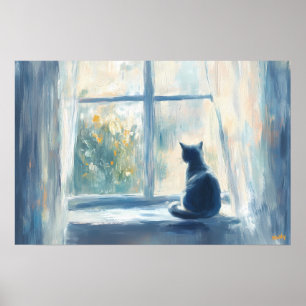 Affiche Chat Fauviste dans une Fenêtre Ensoleillée – Perso