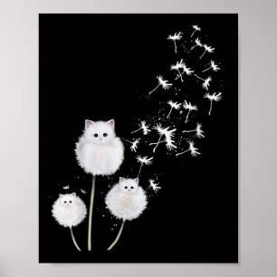 Affiche Chat femme Dandelion Fleur Skt col V