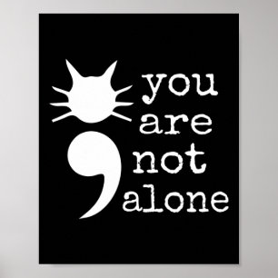 Affiche Chat Forme Semicolon Cadeau de Prévention du Suici