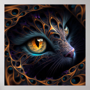 Affiche Chat fractal