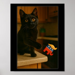 Affiche Chat Frapper Trump De La Table De Comptoir Ledge D