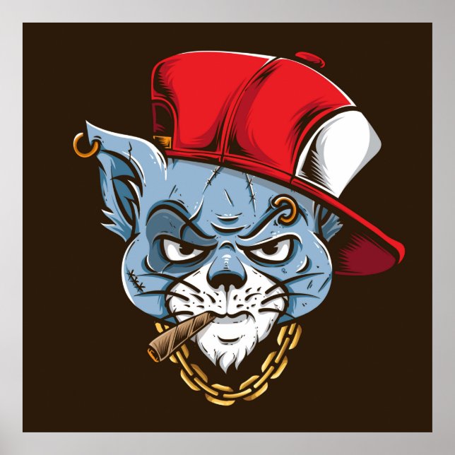 Affiche Chat Gangster (Devant)