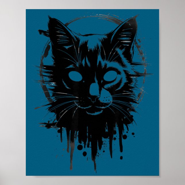 Affiche Chat goth mignon effrayant croquis alt Nge E (Devant)