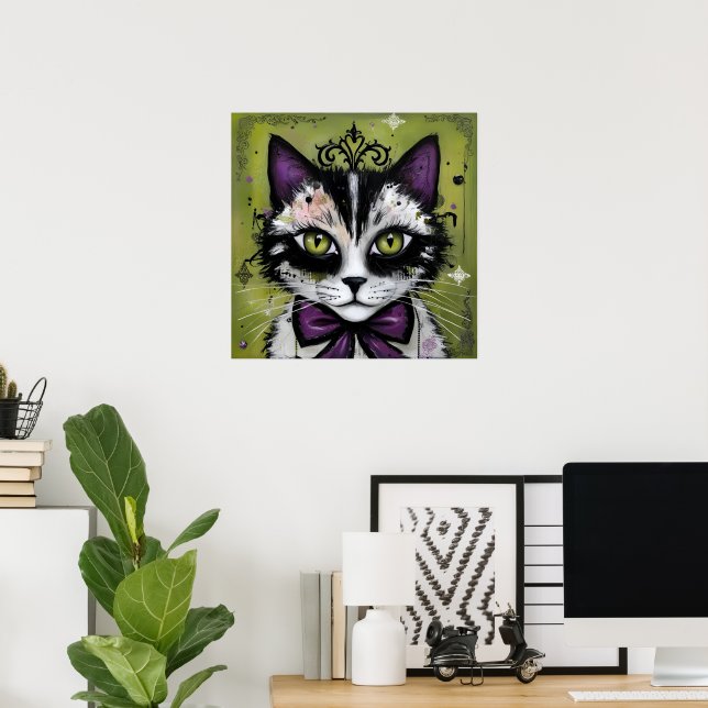 Affiche Chat gothique (Bureau à domicile)