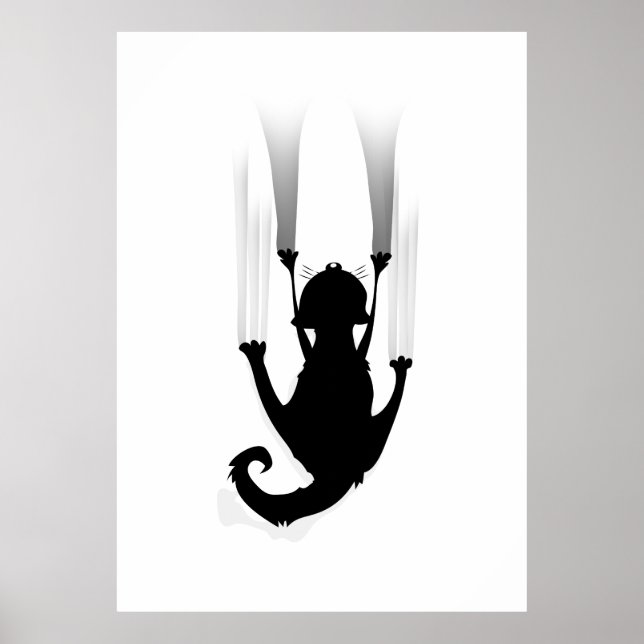 Affiche Chat grimpe (Devant)