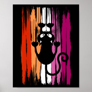 Affiche Chat Grimpeur Avec Égratignures Et Couleurs Fiers