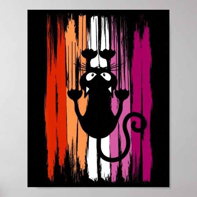 Affiche Chat Grimpeur Avec Égratignures Et Couleurs Fiers  (Devant)