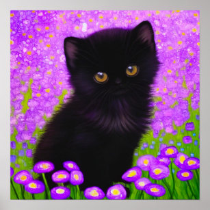 Affiche Chat Gustav Klimt