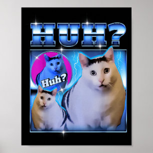 Affiche Chat Heiné Chat Drôle Mème Chat Étrange Bootleg