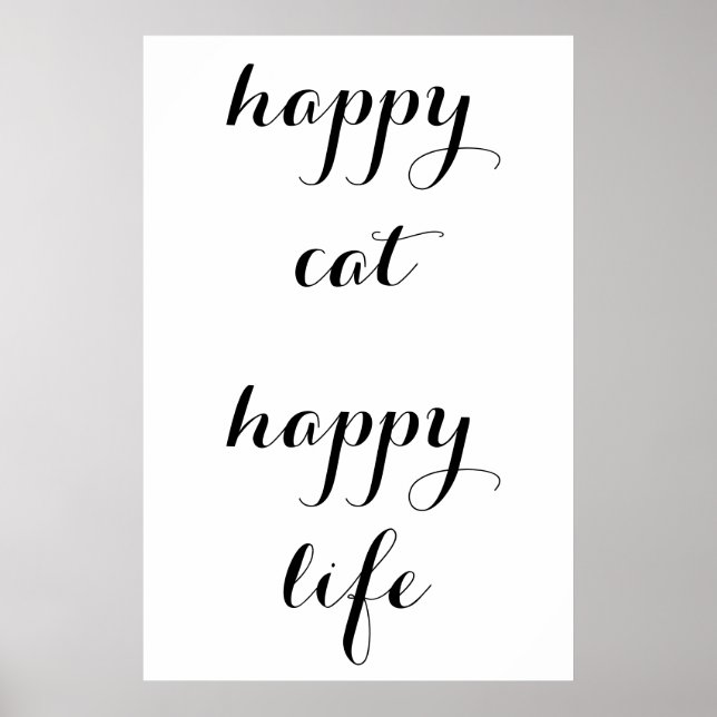 Affiche Chat heureux, Vie heureuse (Devant)