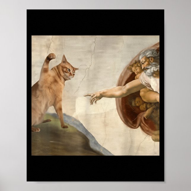 Affiche Chat hilarant sarcastique de mème drôle fou (Devant)