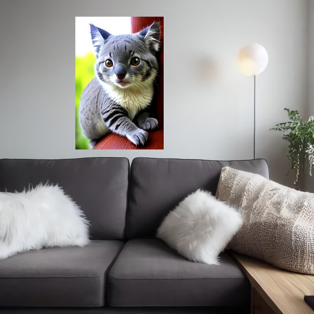 Affiche Chat hybride cool et adorable Koala | Art AI (Créateur téléchargé)