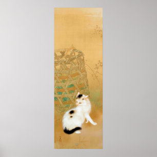 Affiche Chat japonais, Takeuchi Seihō, Art japonais