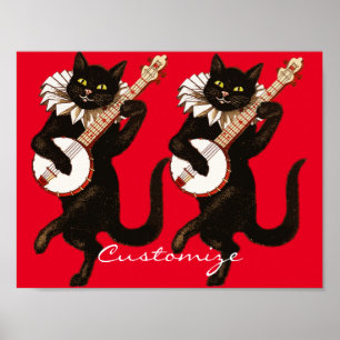 Affiche Chat jouant du Banjo Thunder_Cove