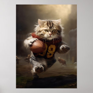Affiche Chat Jouer Au Football