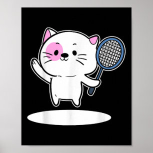 Affiche Chat Jouer Badminton Badminton Joueur Pour Hommes