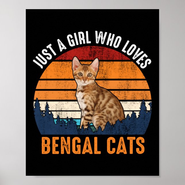 Affiche Chat - Juste Une Fille Qui Aime Les Chats Bengales (Devant)