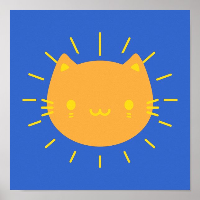 Affiche Chat Kawaii Sunshine (Devant)