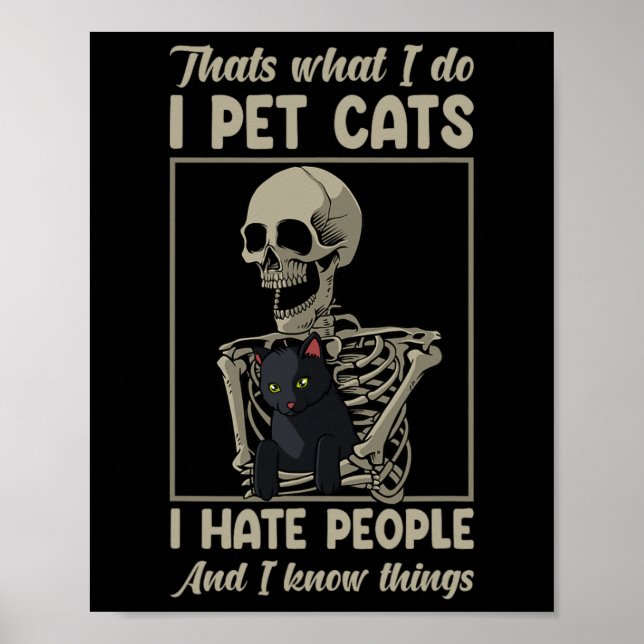Affiche Chat Kitten Lover Grumpy Crâne Kitty Propriétaire  (Devant)