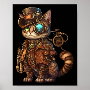 Affiche Chat Kitty Kitty Steampunk