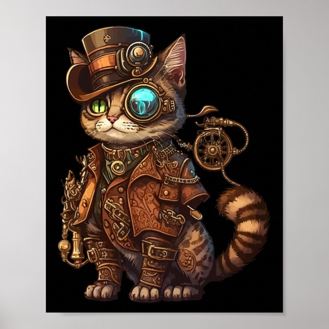 Affiche Chat Kitty Kitty Steampunk (Devant)