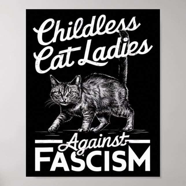 Affiche Chat Ladies Against Fascism Fière Feminist (Devant)