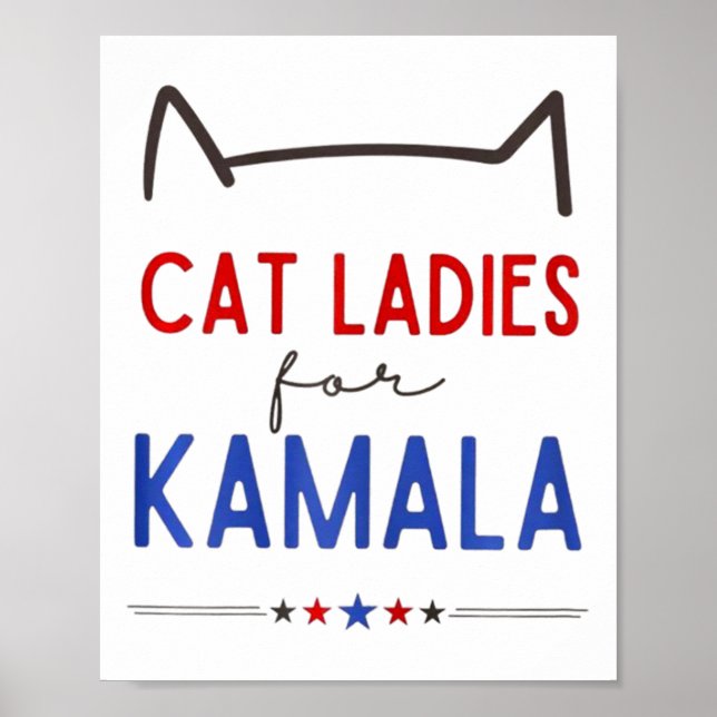 Affiche Chat Ladies For Kamala Funny Amoureux des chats (Devant)