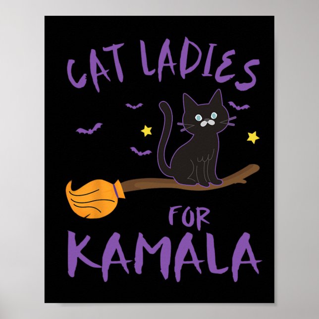 Affiche Chat Ladies For Kamala Funny Chat 2024 Président K (Devant)