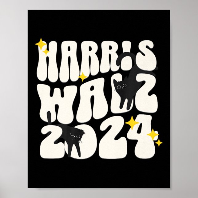 Affiche Chat Ladies For Kamala Funny Chat 2024 Président K (Devant)