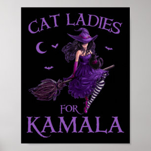 Affiche Chat Ladies For Kamala Harris 2024 Witches Harris