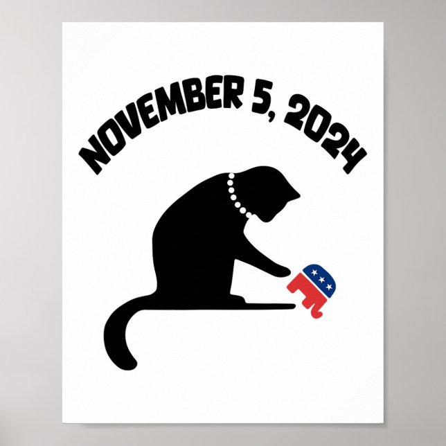 Affiche Chat Ladies Pour Kamala Harris (Devant)