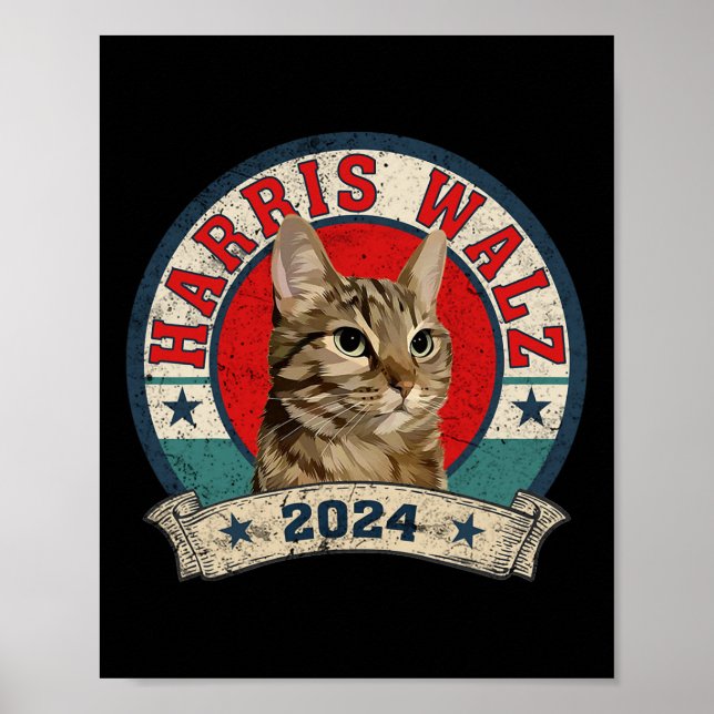 Affiche Chat Ladies Pour Kamala Harris Tim Wheimer Electio (Devant)