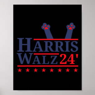 Affiche Chat Lady For Kamala Harris Tim Walz Élection 2024