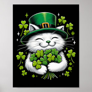 Affiche Chat Lutin Trèfle St. Patrick Filles Femmes