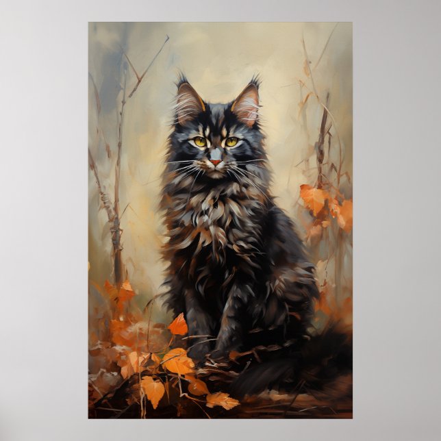 Affiche chat Maine Coon (Devant)
