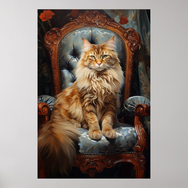 Affiche chat Maine Coon (Devant)