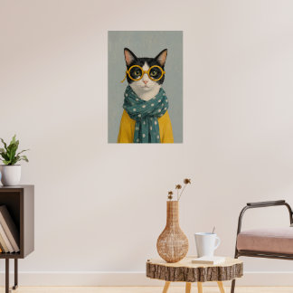 Affiche Chat maman regardant