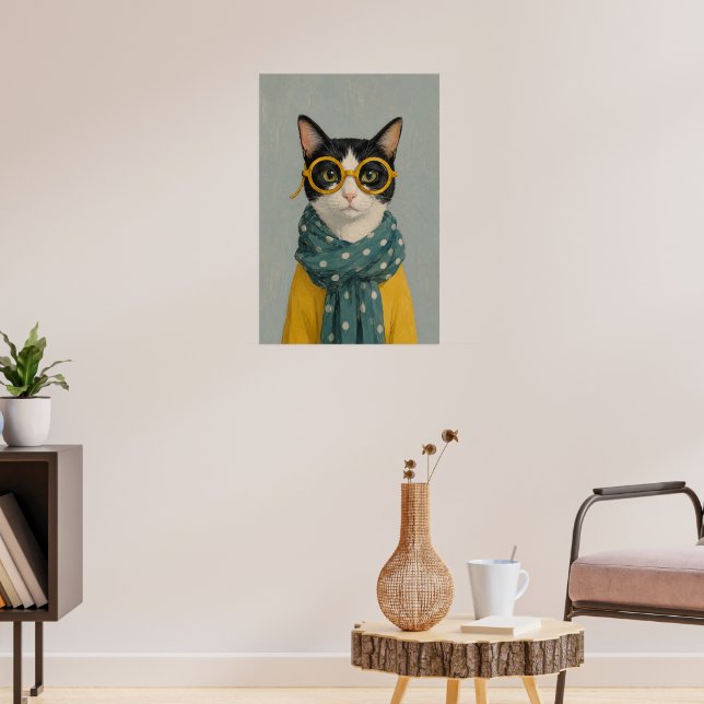 Affiche Chat maman regardant (Salon 3)