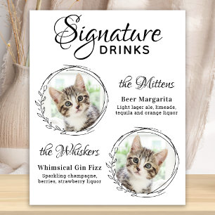 Affiche Chat Mariage Signature Boissons 2 Animaux de compa