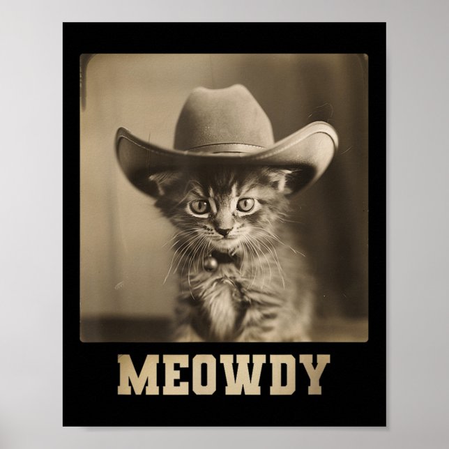 Affiche Chat Meowdy vintage (Devant)