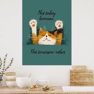 Affiche Chat mignon drôle qui fait la sieste