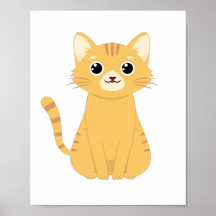 Affiche Chat Mignon Kawaii