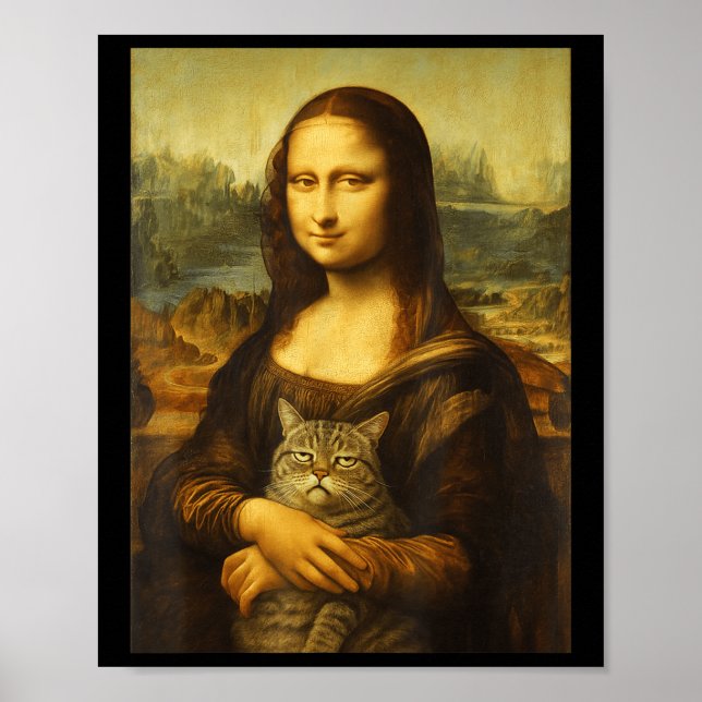 Affiche Chat Mona Lisa pour les amoureux de chats  (Devant)