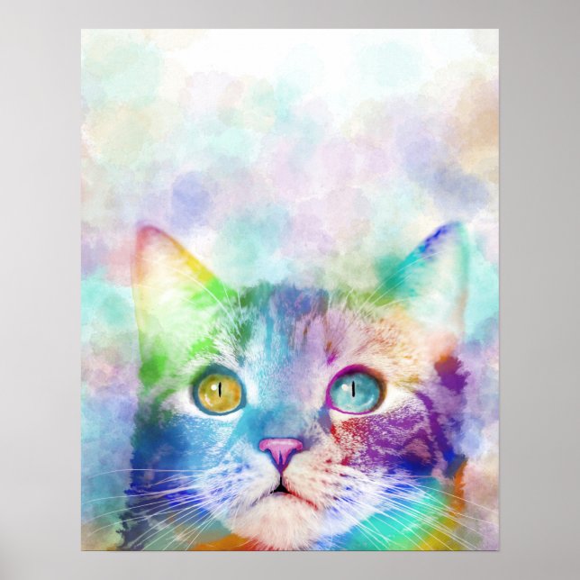 Affiche chat multicolore cat 663 (Devant)