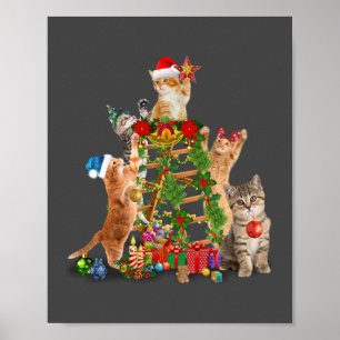 Affiche Chat Noël Arbre Vilaire Noël Chat Maman Chat Papa