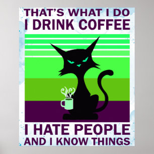 Affiche chat noir