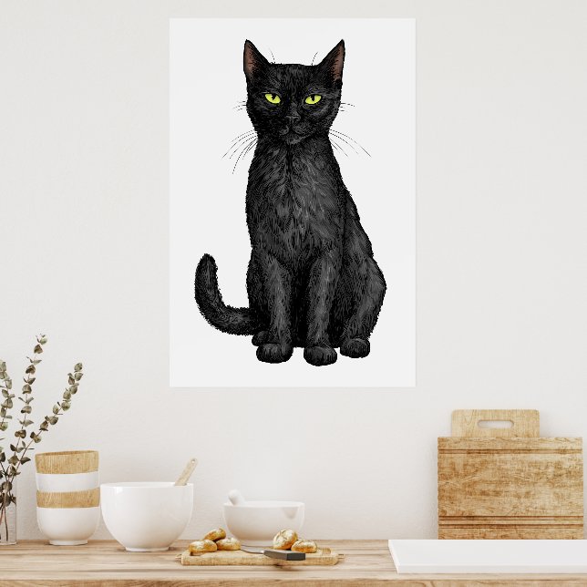 Affiche chat noir (Cuisine)