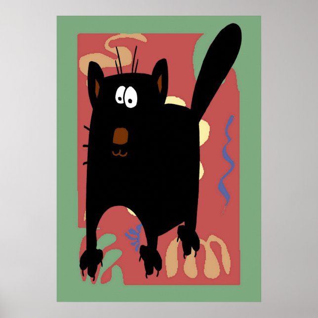 Affiche Chat noir Abstrait (Devant)