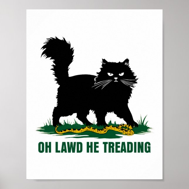 Affiche Chat Noir Avec Serpent Oh Barbe Il Treading Nature (Devant)