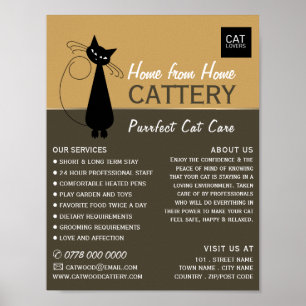 Affiche Chat Noir, Catterie, Embarquement pour animaux de
